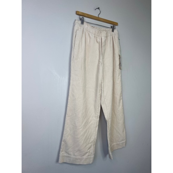 NWT Birds of Paradis by Trovata Women's Elastic Waist Straight Leona Pant Oat - Picture 3 of 7